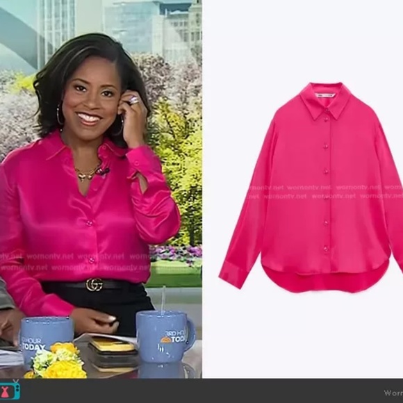 Zara satin effect 2-piece pant set S New - Picture 15 of 15